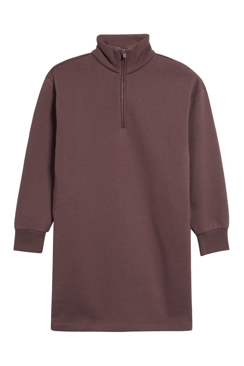 Kids' Quarter Zip Long Sleeve Dress, Main, color, PLUM