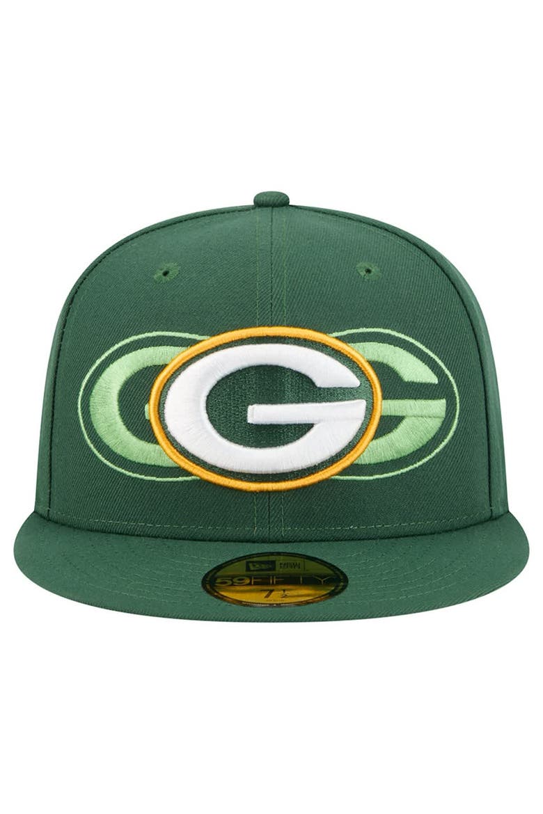 Men's New Era Green Green Bay Packers Tri-Hit 59FIFTY Fitted Hat, Alternate, color, Green