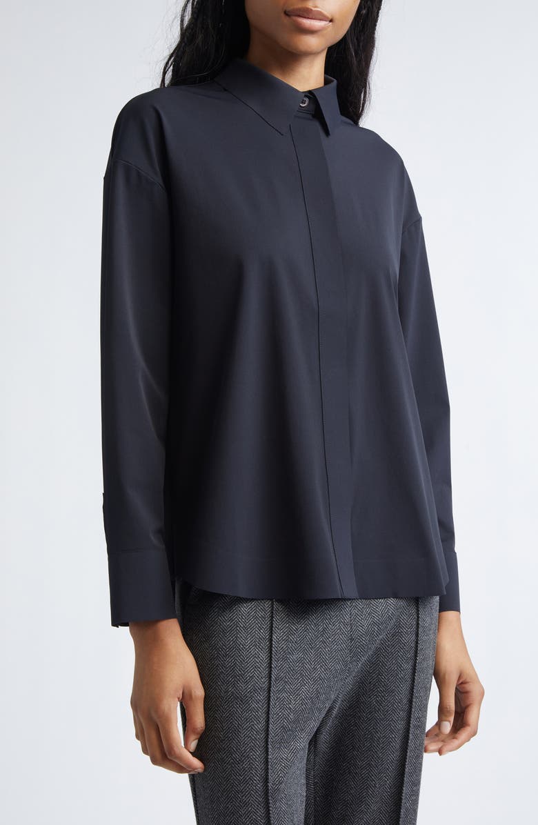 MM by Max Mara Ululo Button-Up Shirt, Alternate, color, Black