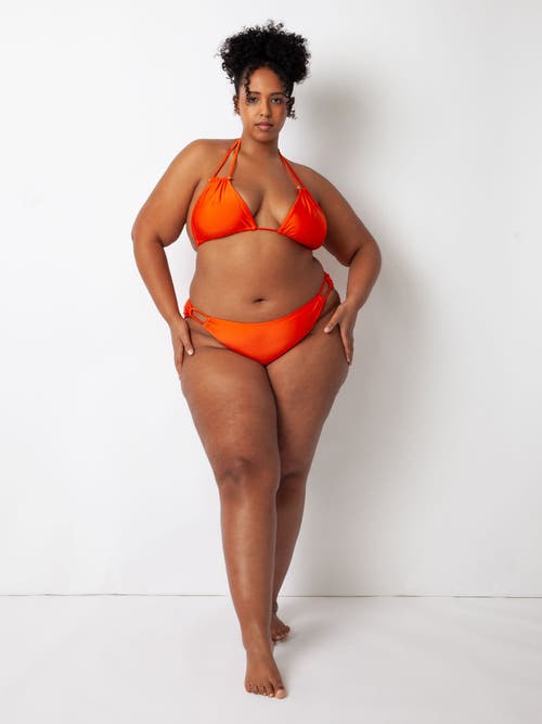 Villa Fresca Bianca Bikini Swim Bottoms In Tangerine