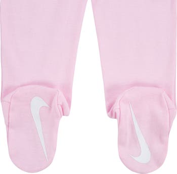 Swoosh Top, Footed Leggings & Hat Set
