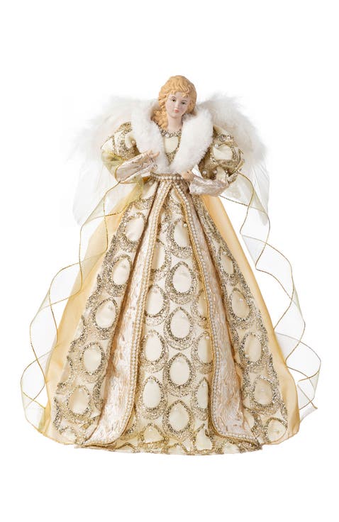 Faux Fur Christmas Elegant Angel Tree Topper