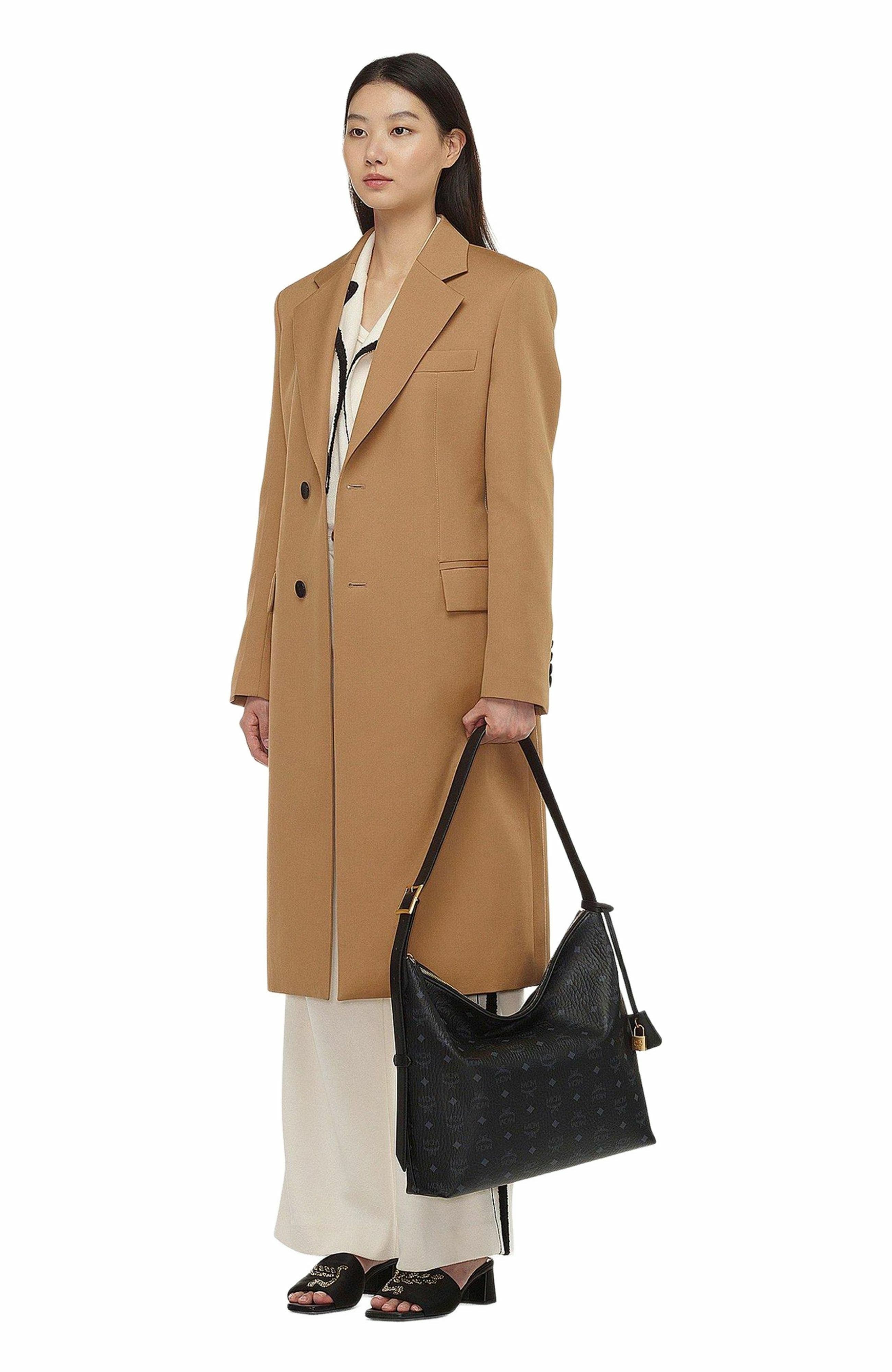 MCM Aren Hobo in Visetos, Alternate, color, Black