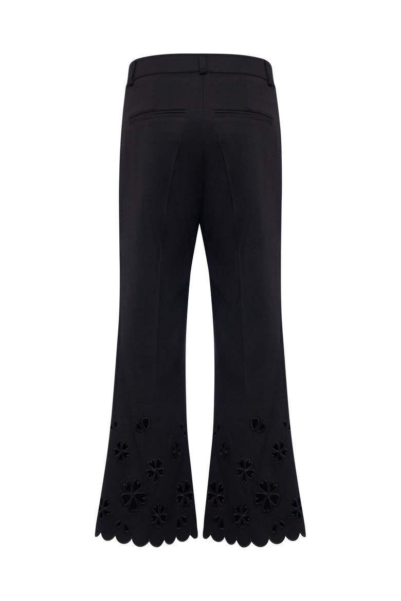 Ankle Lenght Pants With Embroidery At Hem, Main, color, Black