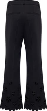 Maison Common Ankle Lenght Pants With Embroidery At Hem