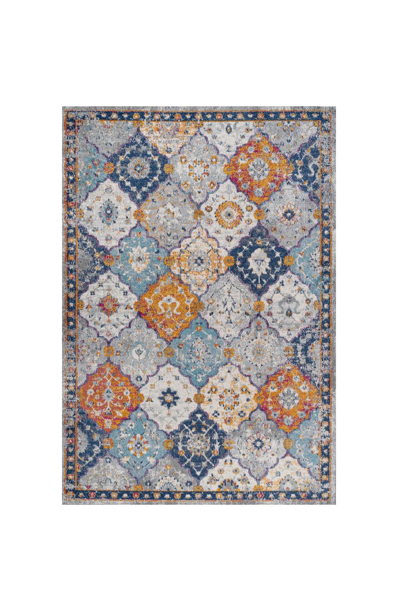JONATHAN Y Kirman Bohemian Medallion Area Rug, Main, color, Light Gray/Blue/Orange