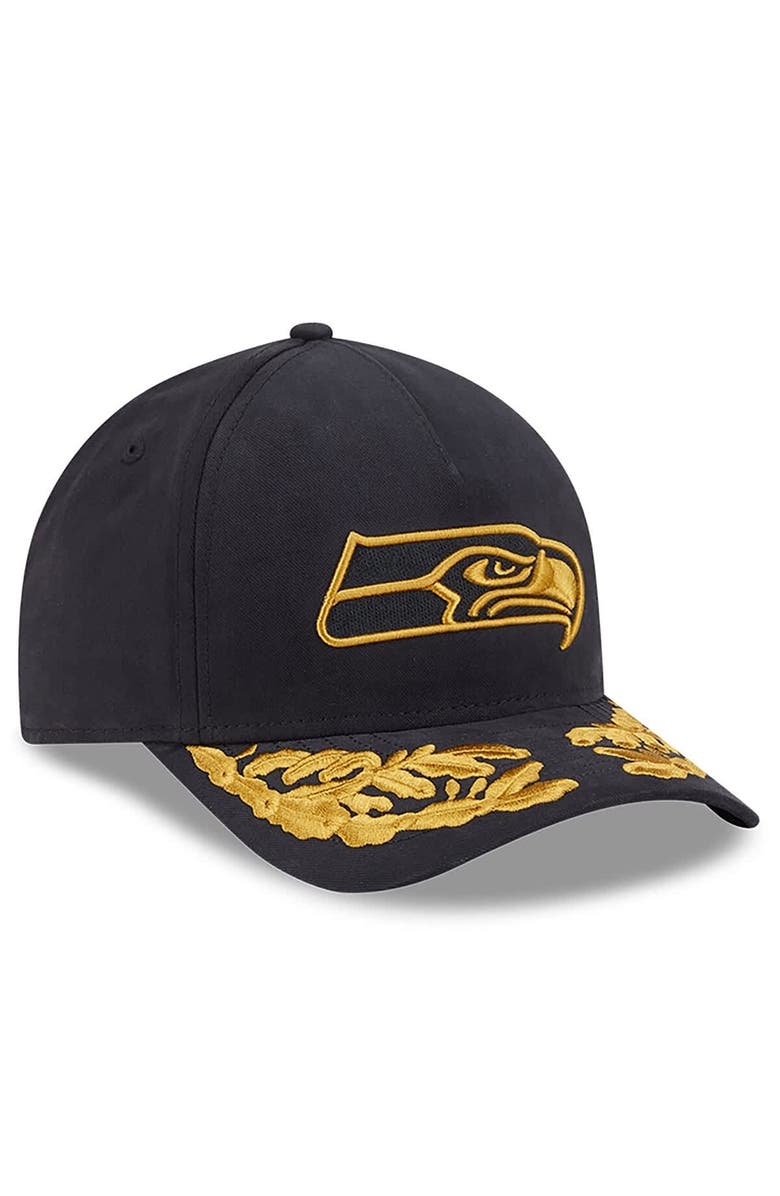 New Era x Alpha Industries Men's New Era x Alpha Industries  Black Seattle Seahawks A-Frame 9FORTY Adjustable Hat, Alternate, color, Black