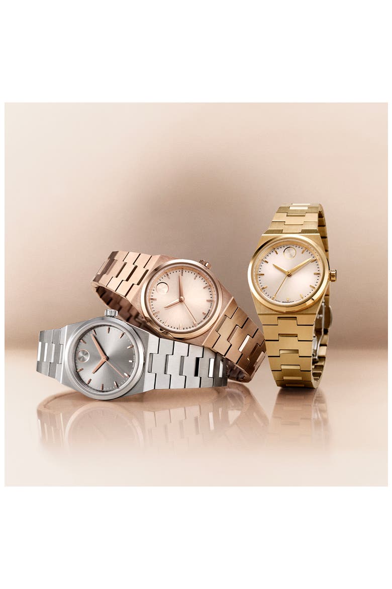 Mini Bold Quest Bracelet Watch, 28mm, Alternate, color, GOLD DIAL