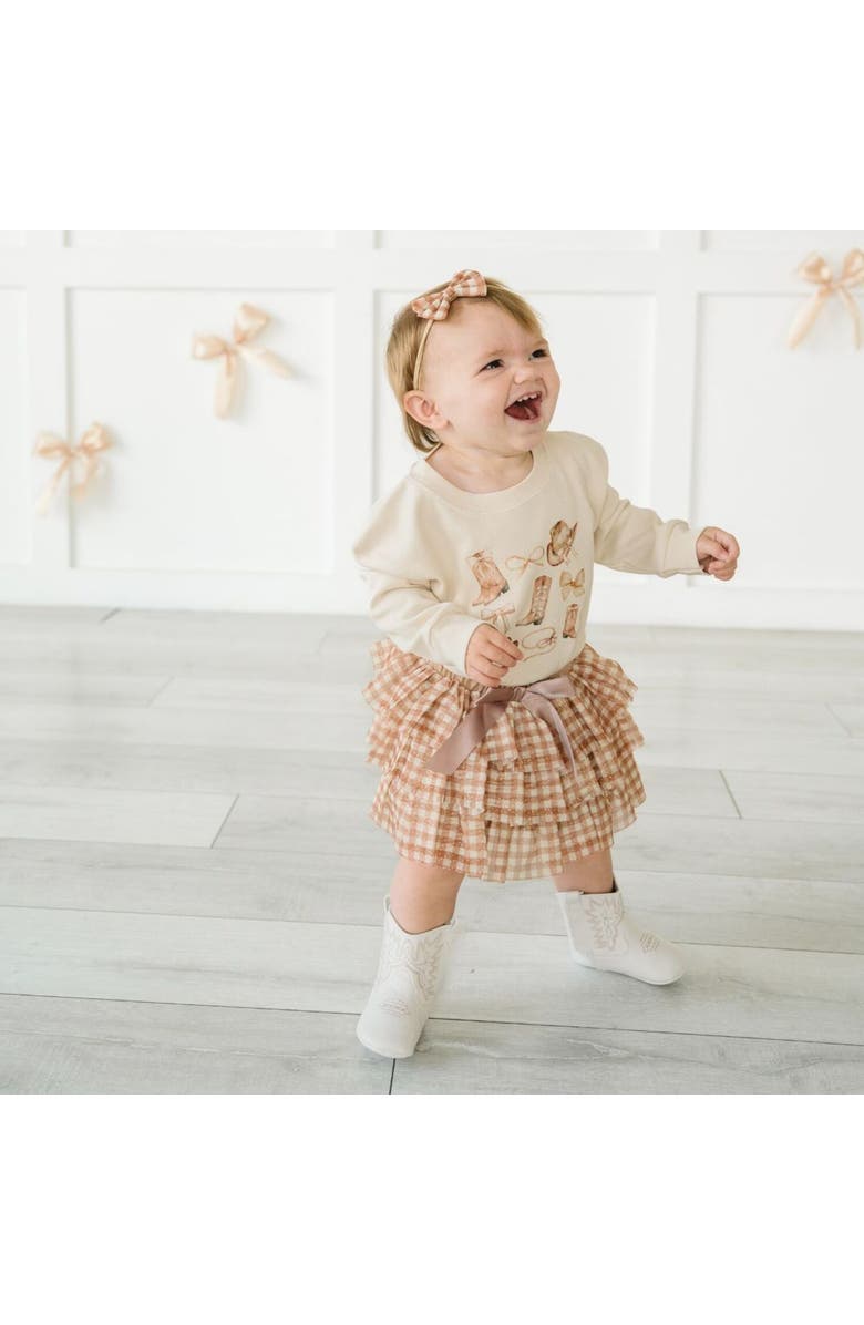 Sweet Wink Gingham Printed Tulle Tiered Tutu, Alternate, color, Multicolor