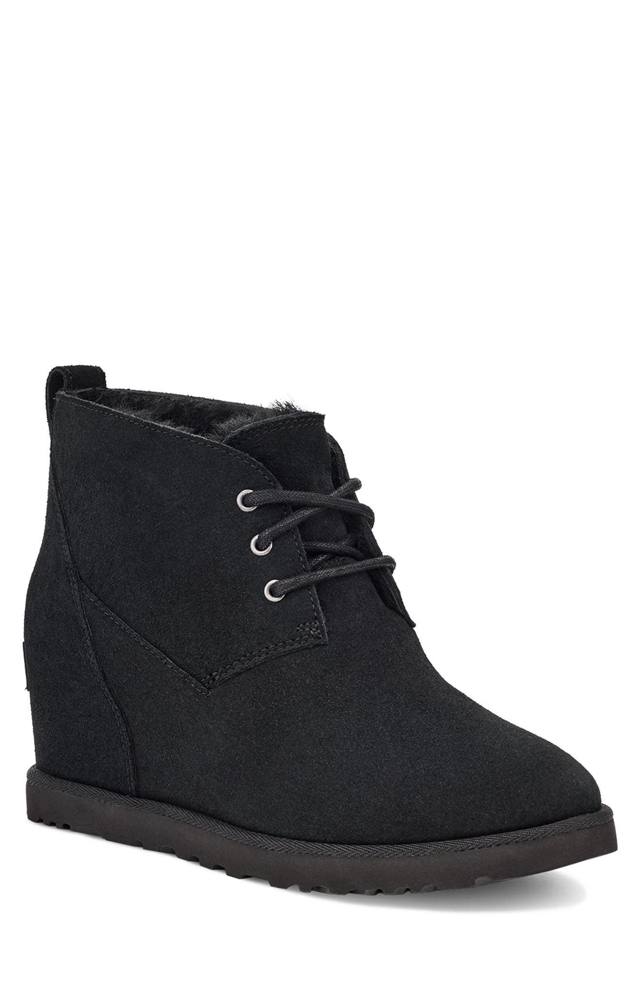 UGG<sup>®</sup> UGG Classic Femme Lace-Up Genuine Shearling Lined Bootie, Main, color, 