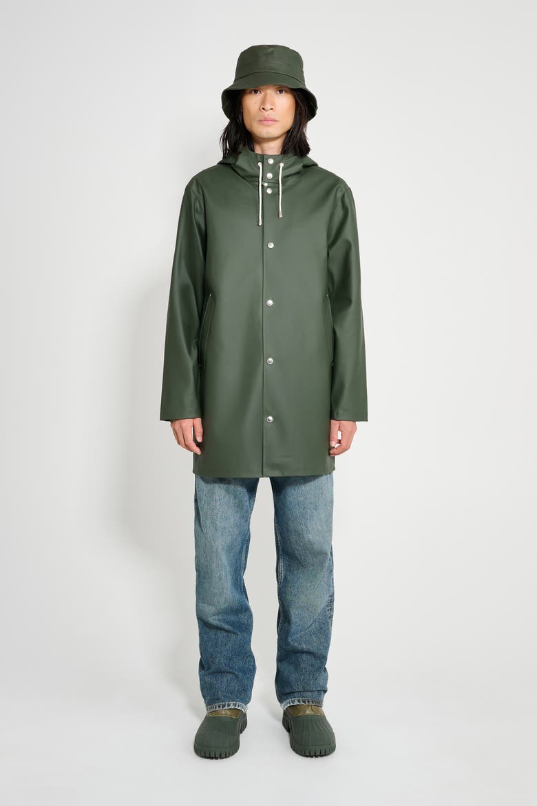 Stockholm Waterproof Hooded Raincoat, Alternate, color, GREEN