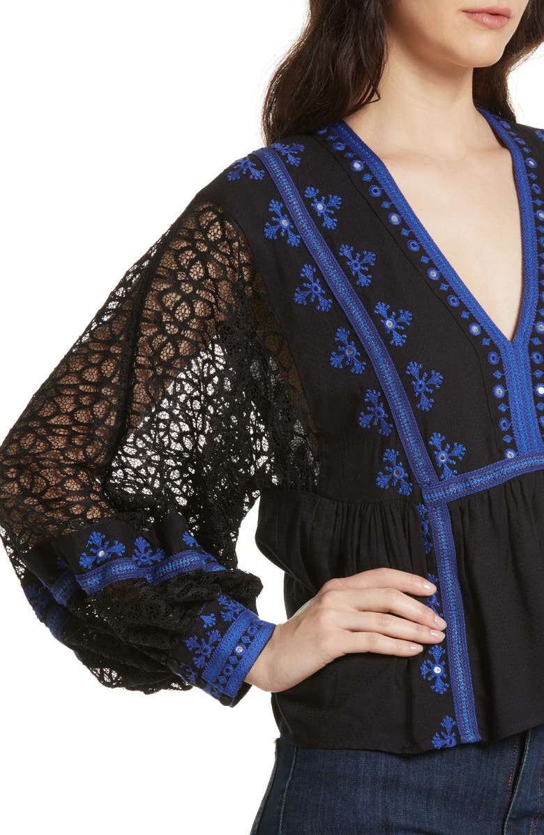 Free People Boogie All Night Blouse, Alternate, color,