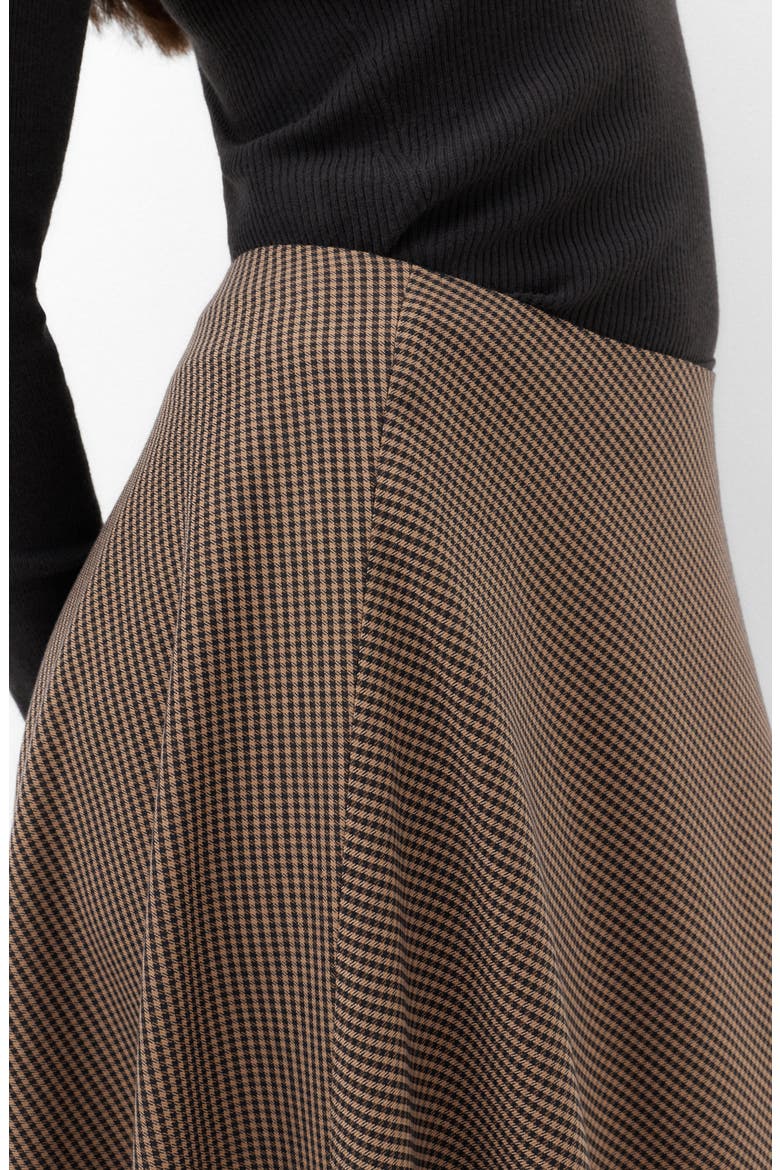 Check Circle Midi Skirt, Alternate, color, BROWN MIX