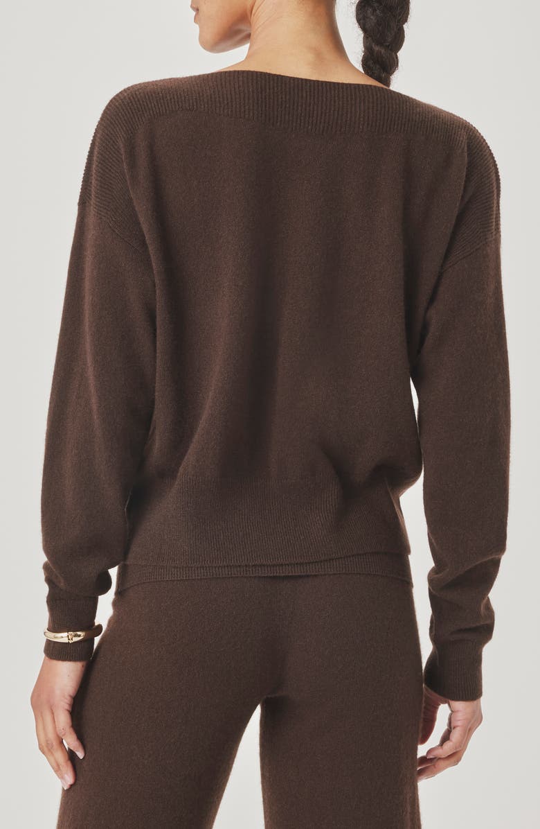 Splendid Tori Boatneck Crop Cashmere Sweater, Alternate, color, Soft Chocolate Brown
