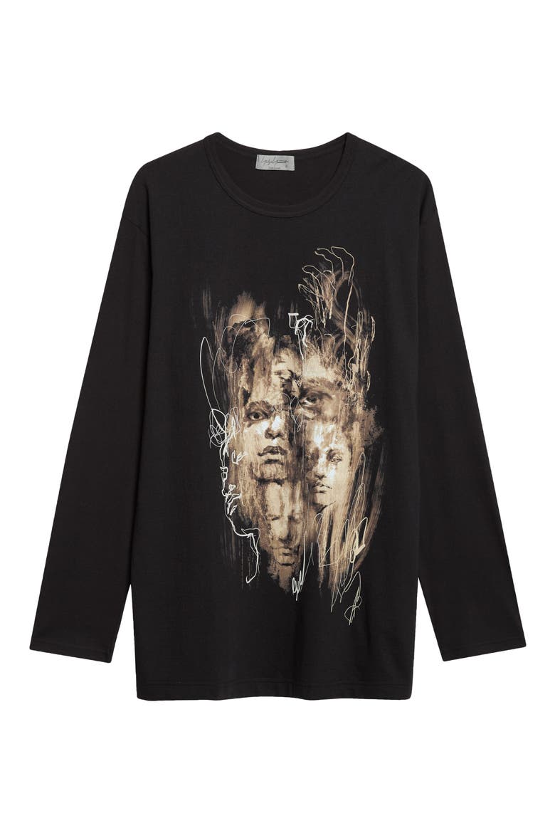 Long Sleeve Graphic T-Shirt, Main, color, BLACK