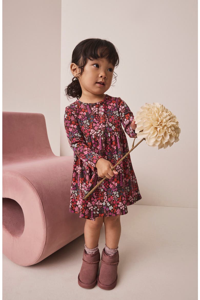 Kids' Ditsy Floral Rib Jersey Dress, Alternate, color, PINK