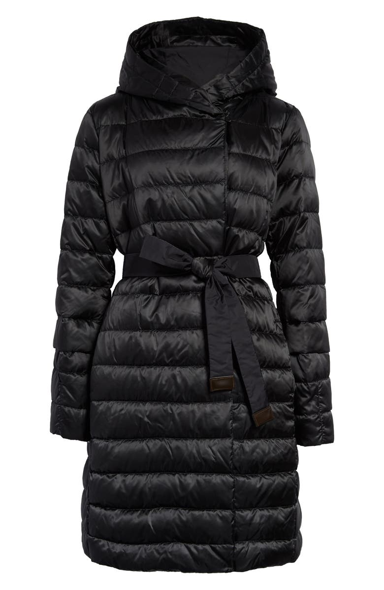 Max Mara The Cube Reversible Hooded Down Coat with Two Belts, Main, color, 