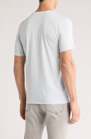 Vince Pima Cotton Crewneck T-shirt In Pale Blue