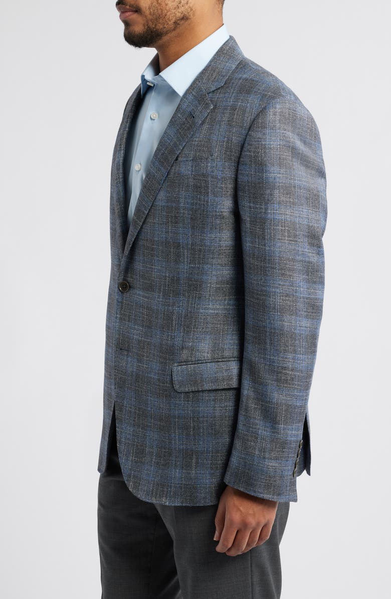 Emporio Armani Plaid Sport Coat, Alternate, color, Grey