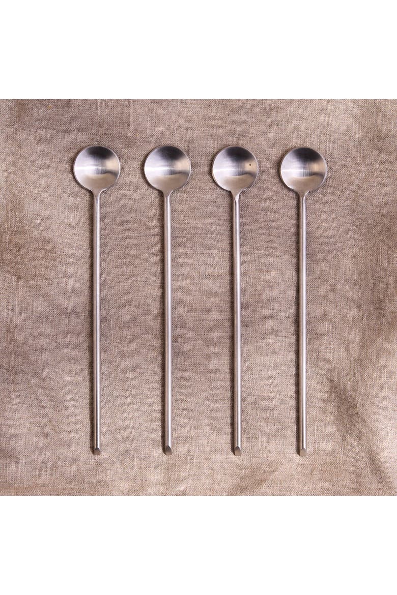 Thin Spoons - Set of 4, Alternate, color, Metallic Silver