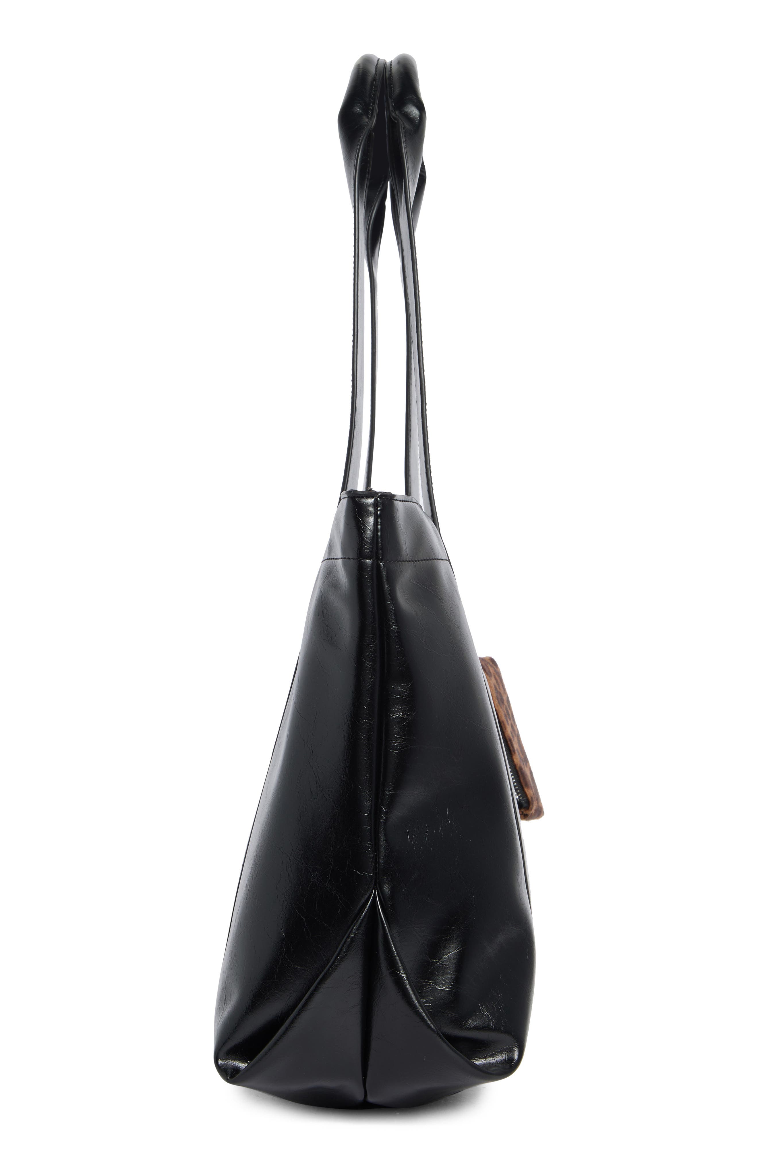 Madden Girl Large Crinkle Tote, Alternate, color, Black