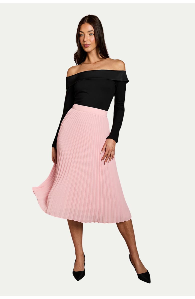 Coast Pleated Georgette Midi Skirt, Main, color, Light Pink