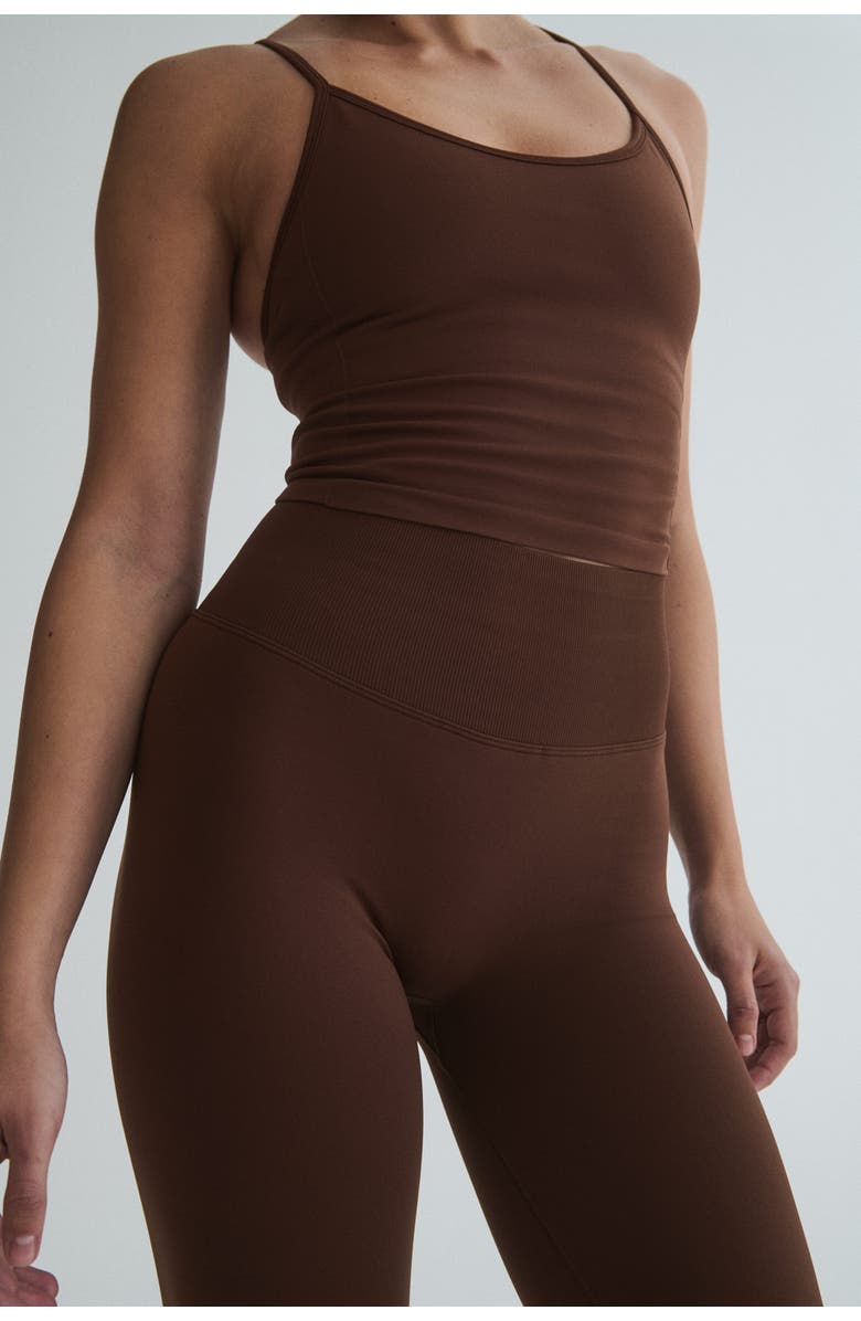 H&M Seamless Sports Top With Drymove, Alternate, color, Brown
