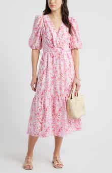 Twist Detail Allover Print Midi Dress