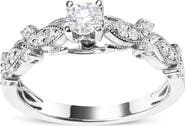 Haus of Brilliance 14K White Gold 1/2 Cttw Diamond Vintage Style Engagement Ring