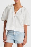 Madewell Cotton Poplin Lace-Up Top