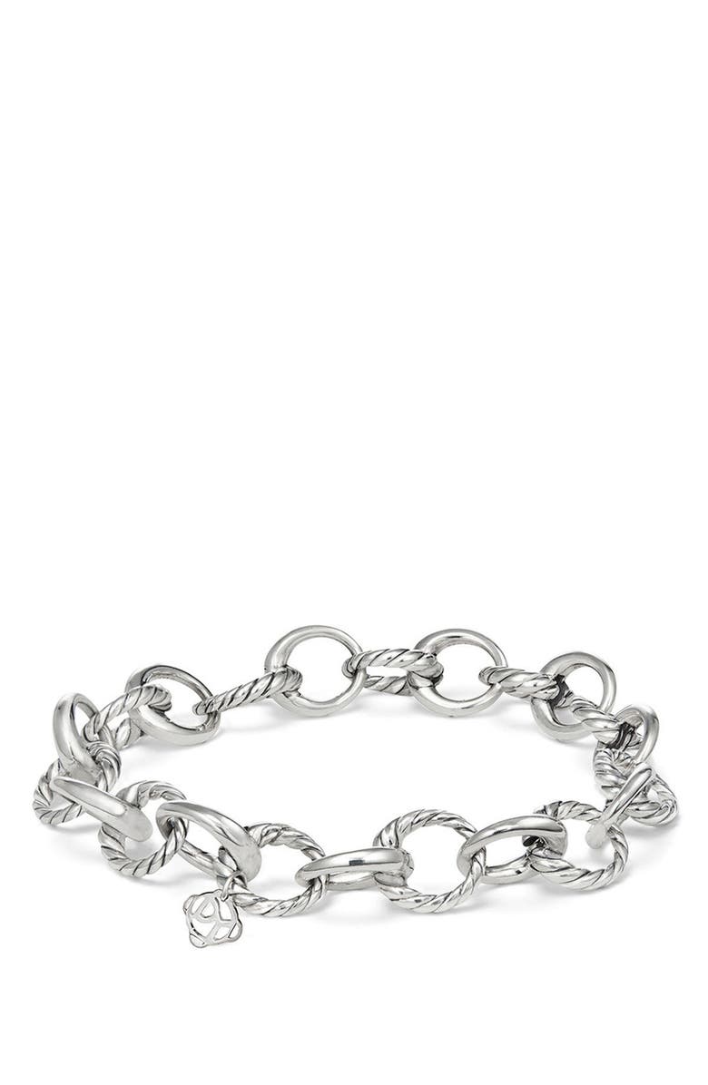 David Yurman Cable Collectives Oval Link Charm Bracelet, Main, color, 