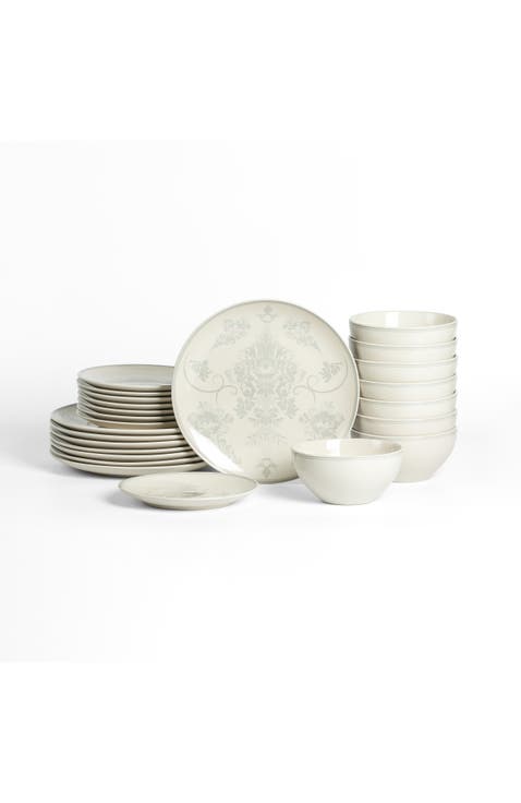 Opal Stoneware 24-Piece Dinnerware Set