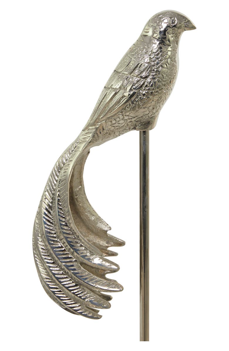 VIVIAN LUNE HOME Silvertone Aluminum Eclectic Bird Sculpture - Set of 2, Alternate, color, Silver