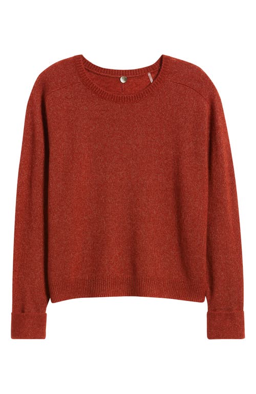 Margaret O'leary Crewneck Rolled Cuff Cashmere & Silk Sweater In Red