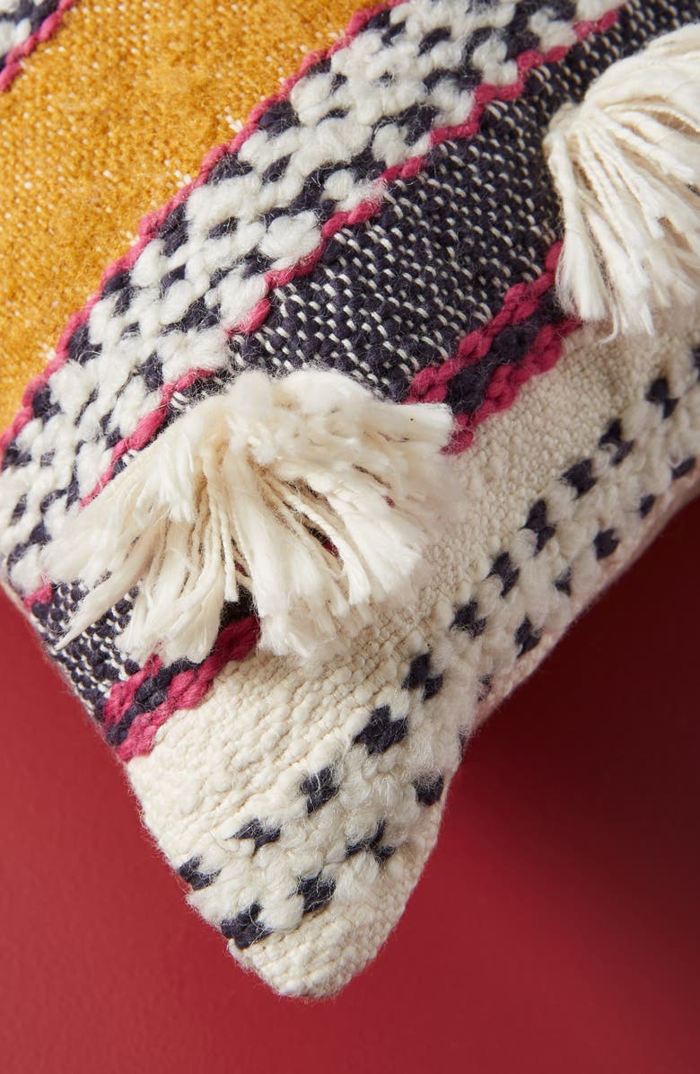 Anthropologie Home Anthropologie Lakshmi Stripe Tassel Accent Pillow, Alternate, color,