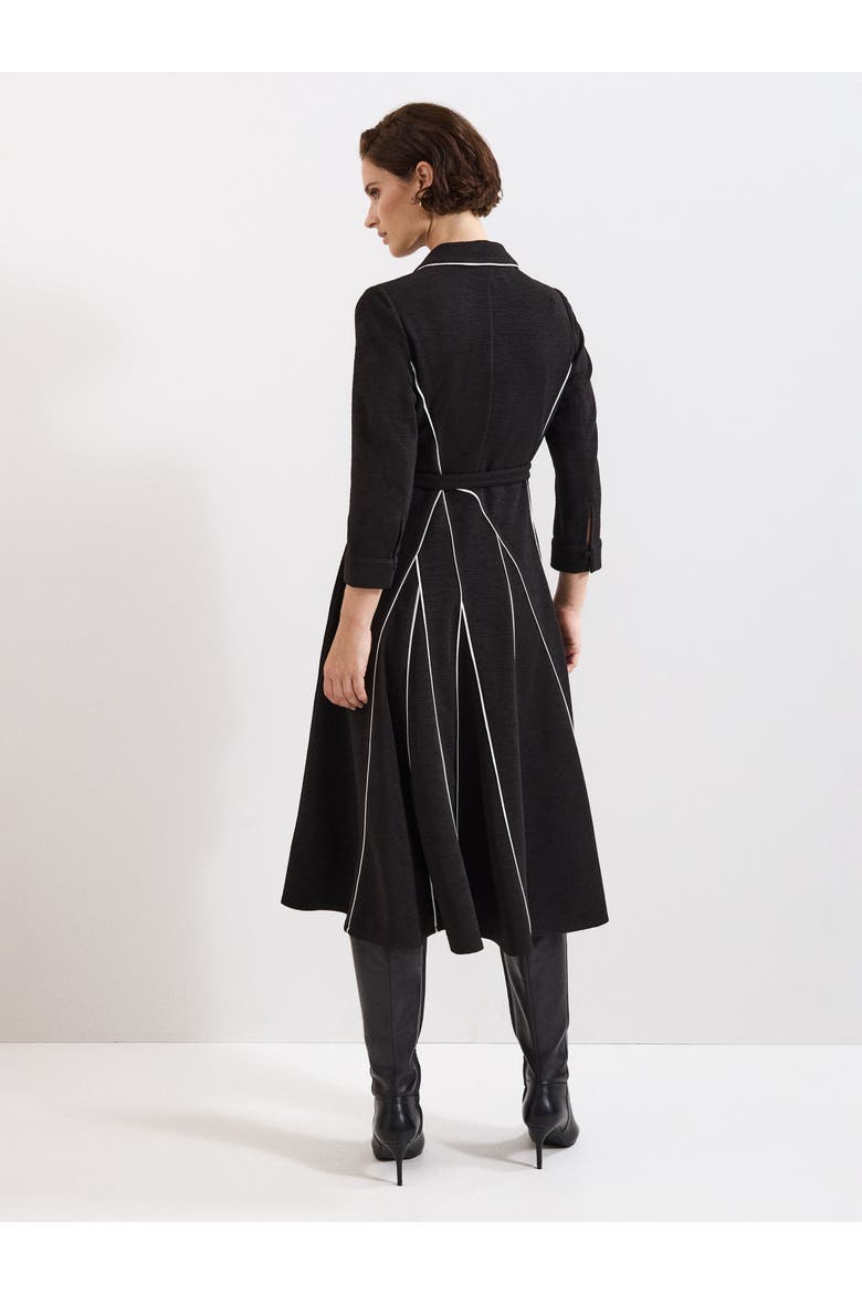 Tilly Piped Dress, Alternate, color, Black/Ivory