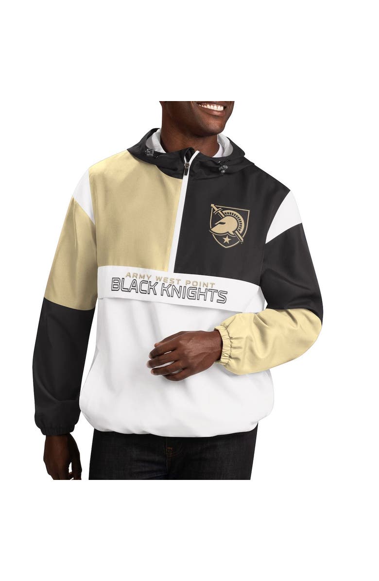 G-III SPORTS BY CARL BANKS Men's G-III Sports by Carl Banks White/Black Army Black Knights Fair Catch Half-Zip Anorak Jacket, Main, color, White