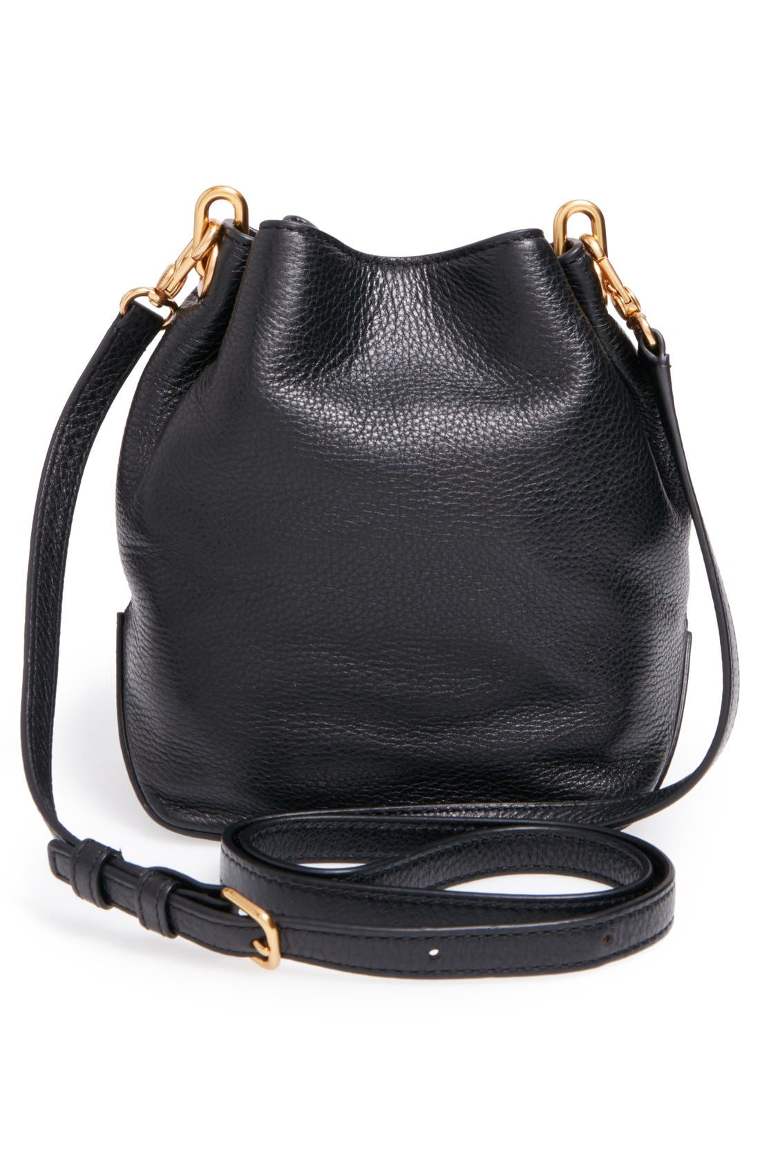 MARC BY MARC JACOBS 'New Too Hot to Handle' Leather Bucket Bag, Alternate, color, BLACK