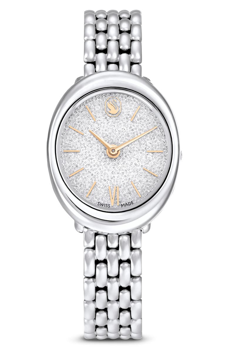 Swarovski Imber Oval Bracelet Watch, 24mm x 26.3mm, Main, color, Silver