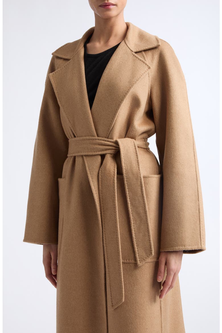 Wool Tie Waist Coat, Alternate, color, CAMEL
