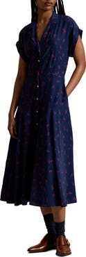 Polo Ralph Lauren Floral Viscose Midi Shirt Dress