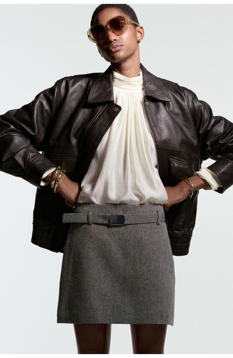 H&M Belted Mini Skirt, Alternate, color, 