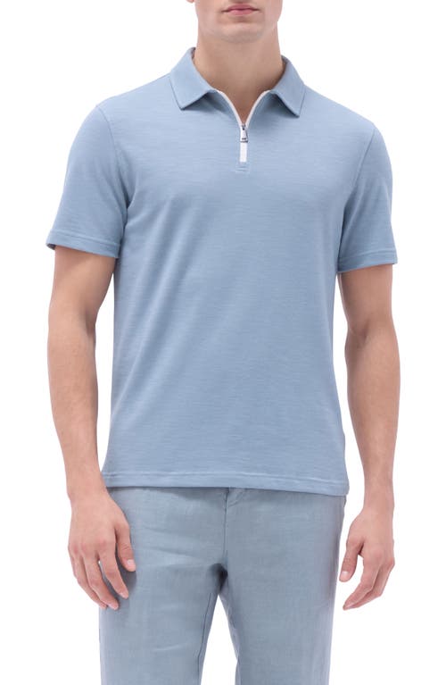 Bugatchi Quarter Zip Polo In Shark