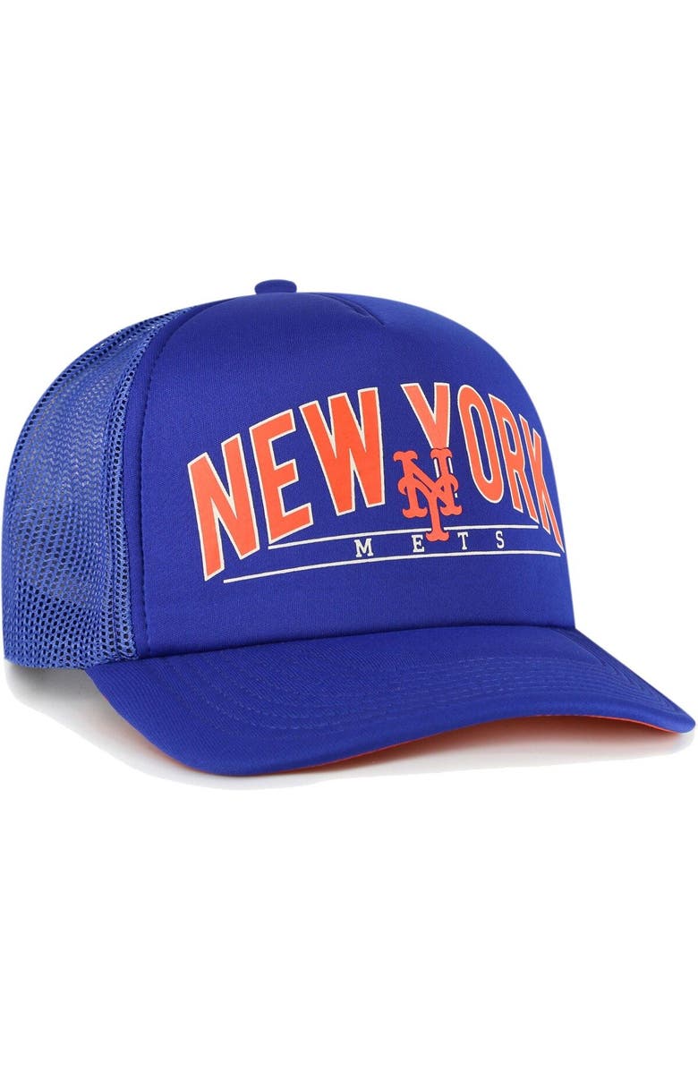 '47 Men's '47 Royal New York Mets Backhaul Foam Trucker Snapback Hat, Alternate, color, Royal