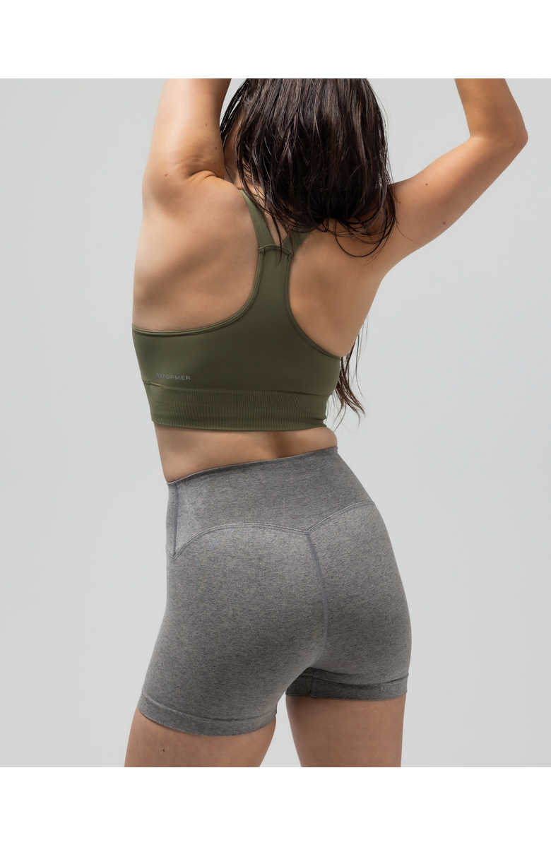 Reformer The Heather High-Waisted Short, Alternate, color, Heather Black