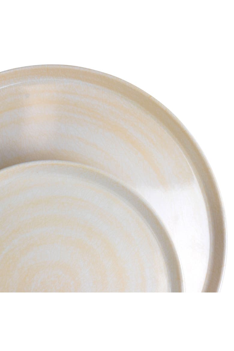 Crafted Clay 12 Piece Melamine Dinnerware Set, Alternate, color, White