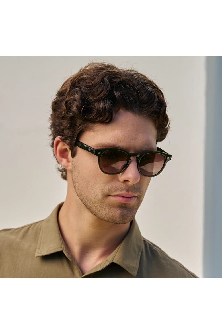 Felix - 48mm Round Polarized Sunglasses, Alternate, color, Jade Green