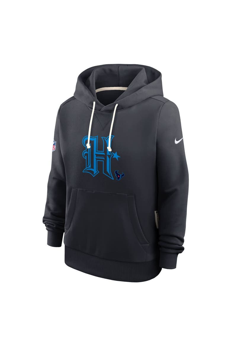 Women's Nike Navy Houston Texans Throwback Sideline Standard Issue Dri-FIT Hoodie, Alternate, color, Navy