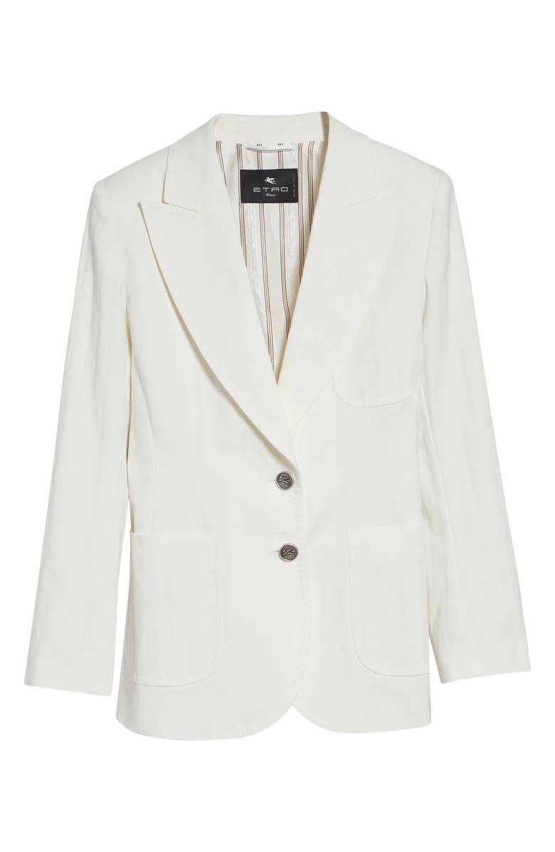 Etro Stretch Cotton Jacket, Main, color, Bianco