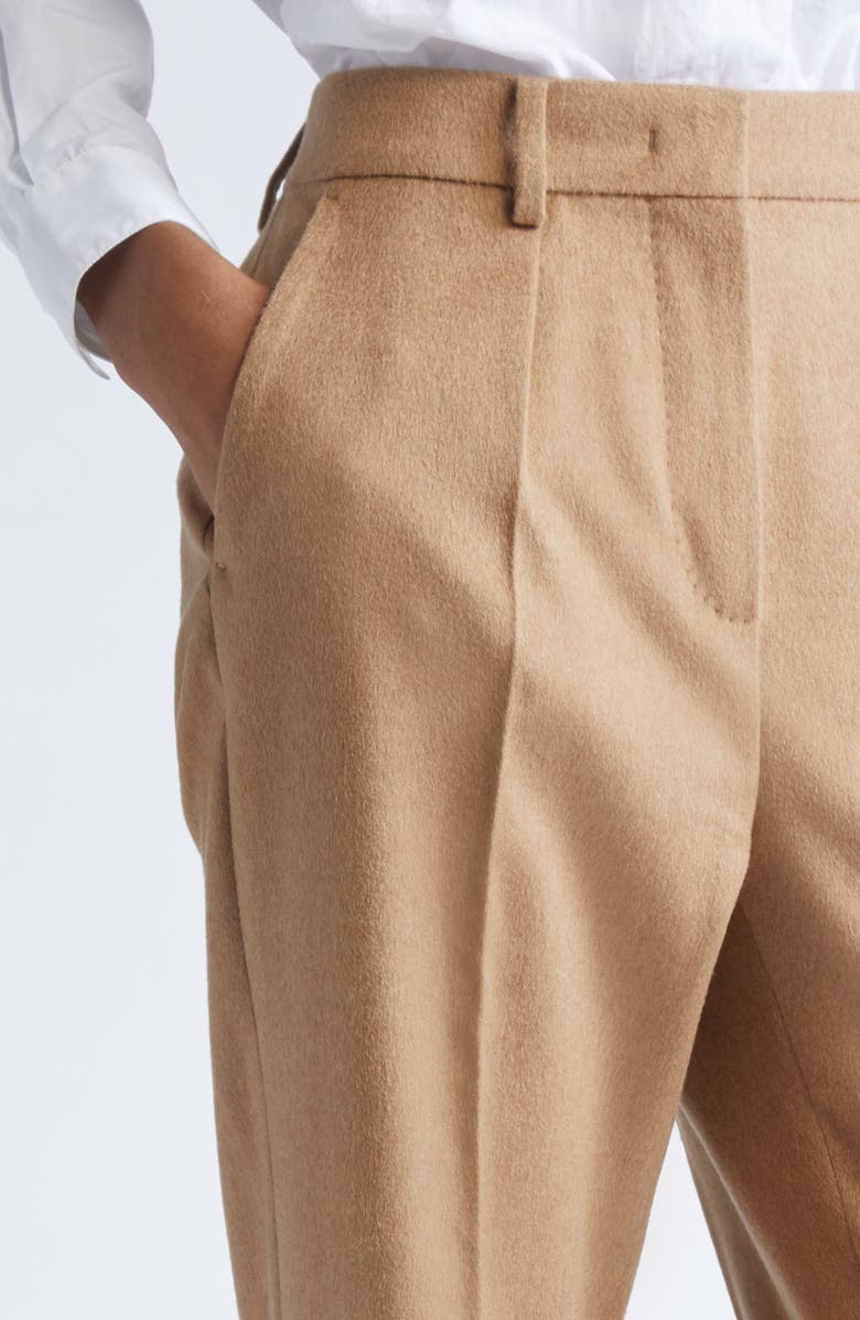 Max Mara Carbone Camel Hair Straight Leg Pants, Alternate, color, Camel